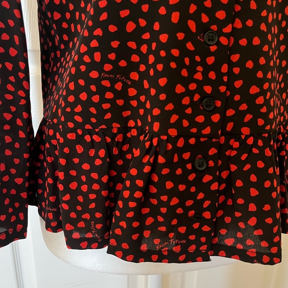 From Future Black and Red Silk Blouse/ Top - Picture 4 of 10